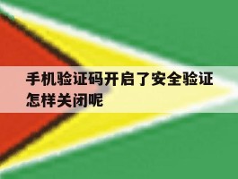 手机验证码开启了安全验证怎样关闭呢