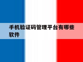 手机验证码管理平台有哪些软件