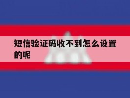 短信验证码收不到怎么设置的呢