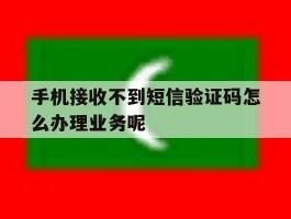 手机接收不到短信验证码怎么办理业务呢的简单介绍