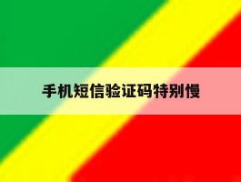 手机短信验证码特别慢