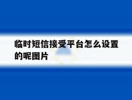 包含临时短信接受平台怎么设置的呢图片的词条