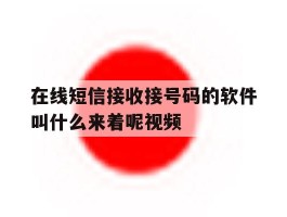 在线短信接收接号码的软件叫什么来着呢视频