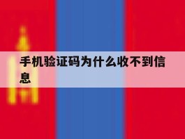 手机验证码为什么收不到信息