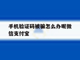 手机验证码被骗怎么办呢微信支付宝