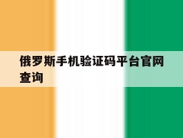 俄罗斯手机验证码平台官网查询