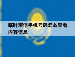 临时短信手机号码怎么查看内容信息