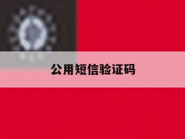 公用短信验证码