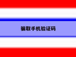骗取手机验证码