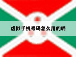 虚拟手机号码怎么用的呢