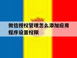微信授权管理怎么添加应用程序设置权限的简单介绍