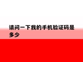 请问一下我的手机验证码是多少