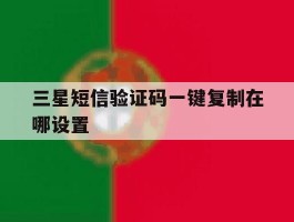 三星短信验证码一键复制在哪设置