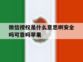 微信授权是什么意思啊安全吗可靠吗苹果