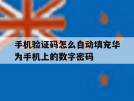 包含手机验证码怎么自动填充华为手机上的数字密码的词条