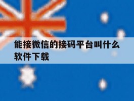 能接微信的接码平台叫什么软件下载