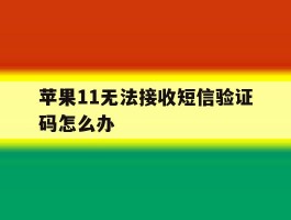 苹果11无法接收短信验证码怎么办