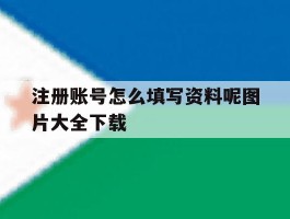 注册账号怎么填写资料呢图片大全下载