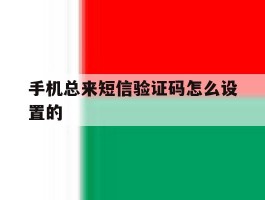 手机总来短信验证码怎么设置的