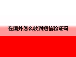 在国外怎么收到短信验证码