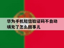 华为手机短信验证码不自动填充了怎么回事儿