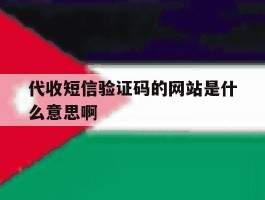 代收短信验证码的网站是什么意思啊