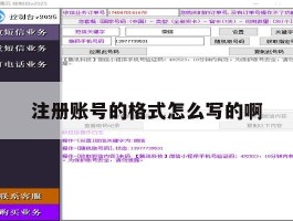 注册账号的格式怎么写的啊