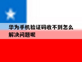 华为手机验证码收不到怎么解决问题呢