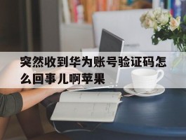 突然收到华为账号验证码怎么回事儿啊苹果