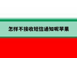 怎样不接收短信通知呢苹果