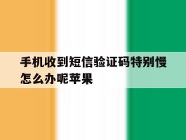 手机收到短信验证码特别慢怎么办呢苹果