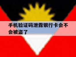 手机验证码泄露银行卡会不会被盗了
