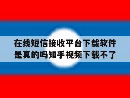 在线短信接收平台下载软件是真的吗知乎视频下载不了的简单介绍
