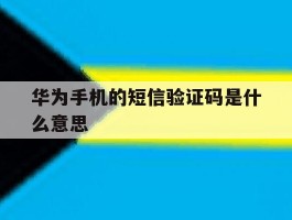 华为手机的短信验证码是什么意思