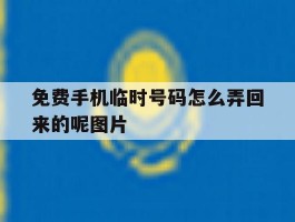 免费手机临时号码怎么弄回来的呢图片