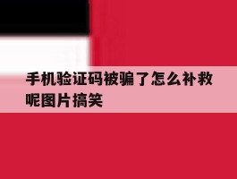 手机验证码被骗了怎么补救呢图片搞笑