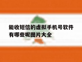 能收短信的虚拟手机号软件有哪些呢图片大全