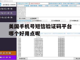 包含美国手机号短信验证码平台哪个好用点呢的词条