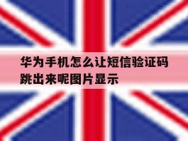 华为手机怎么让短信验证码跳出来呢图片显示