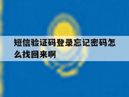 短信验证码登录忘记密码怎么找回来啊