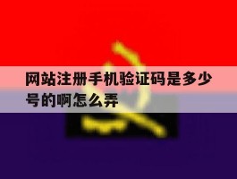 网站注册手机验证码是多少号的啊怎么弄