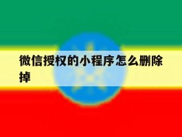 微信授权的小程序怎么删除掉