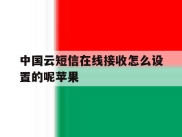 中国云短信在线接收怎么设置的呢苹果