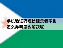 包含手机验证码短信提示看不到怎么办呀怎么解决呢的词条