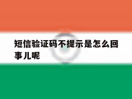 短信验证码不提示是怎么回事儿呢