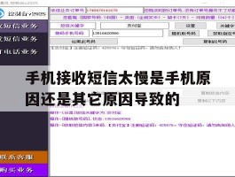 手机接收短信太慢是手机原因还是其它原因导致的的简单介绍