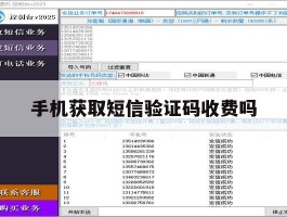 手机获取短信验证码收费吗