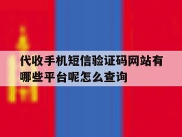 包含代收手机短信验证码网站有哪些平台呢怎么查询的词条