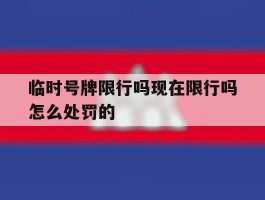 临时号牌限行吗现在限行吗怎么处罚的