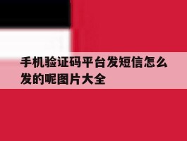 手机验证码平台发短信怎么发的呢图片大全的简单介绍